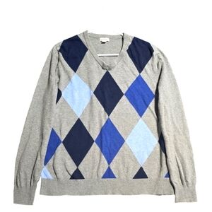 Merona Gray and Blue Argyle Men's Sweater
